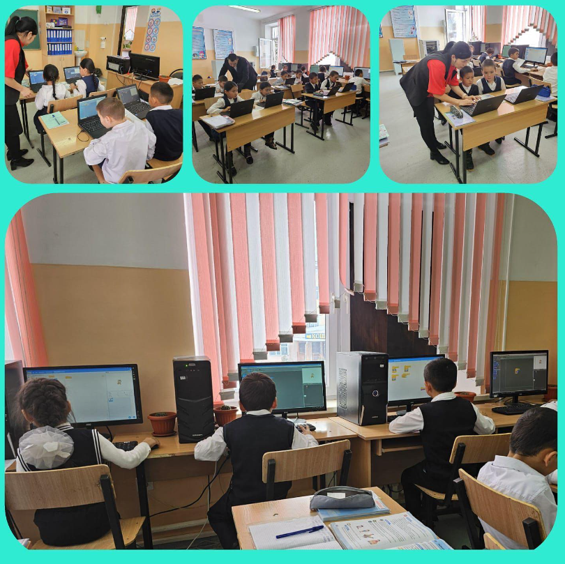 “Еңбекші ауылындағы орта мектеп” КММ «Жоба жасауда IQ PQ DQ коэффиценті» жобасы аясында 2 “А” сынып оқушыларымен “Scratch” бағдарламасымен практикалық жұмыстар жүргізілді.